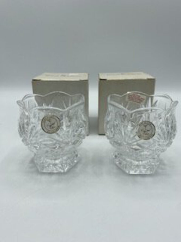 Royal Doulton Lead Crystal set of 2 Votive Candle Holders /roh
