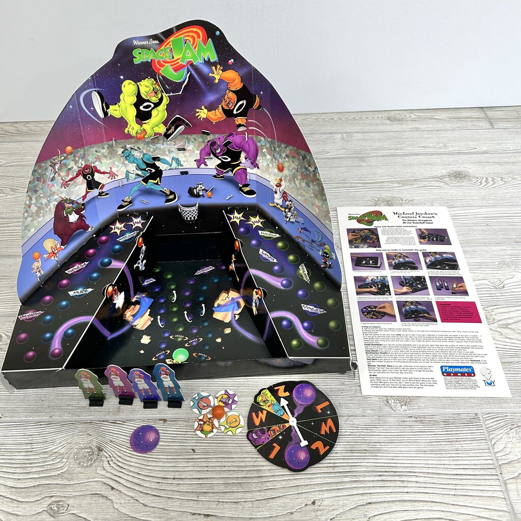 Vintage Space Jam Michael Jordan’s Cosmic Court Board Game WB Complete /cb