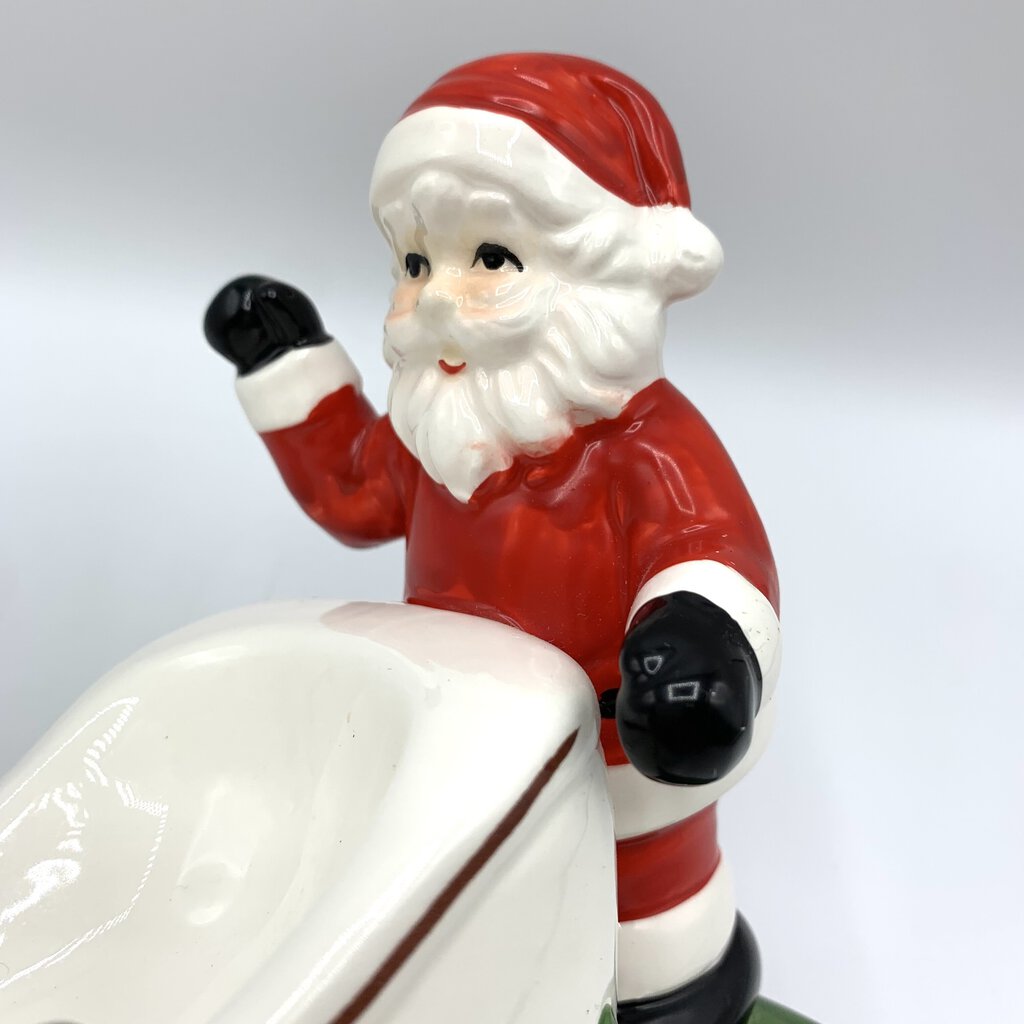 Vintage Ron Gordon Santa’s Sleigh Ceramic Party Server /hge
