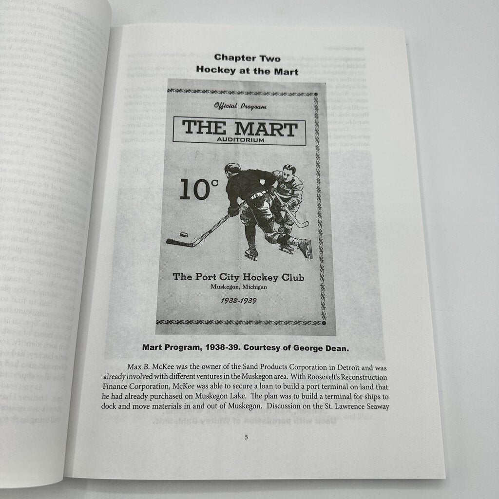 Muskegon Hockey Memorabilia Murray Flagel Mohawks Puck & Hockey History and Heroes Book /cb