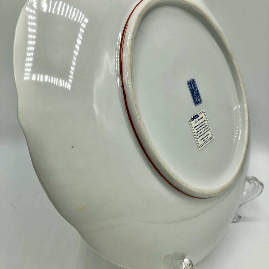 Arita Imari Fan 10” Footed Porcelain Plate /b