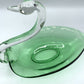 Vintage Duncan Miller Green Glass Swan /hge