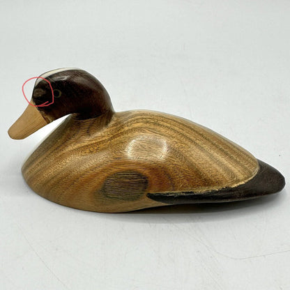 Vintage Hand Made 4 1/2 Inch Inlaid Wooden Duck Folk Art by Wichi Tribe Salta Argentina /cb