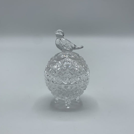 Vintage HOFBAUER Byrdes Collection Crystal Bird Trinket Dish /hgo
