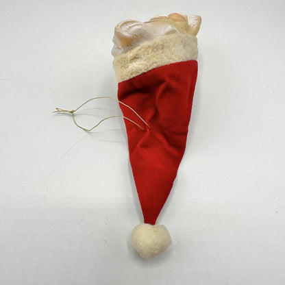 1950s/60s Soft Plastic Santa Claus Head Ornament Japan /cb