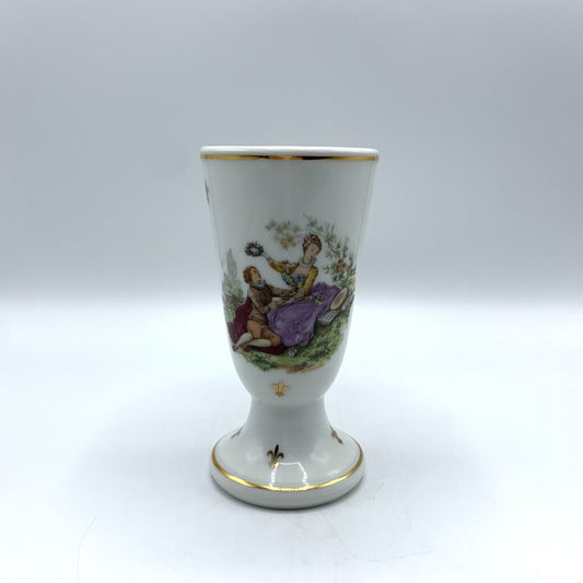 Vintage PL Limoges French Porcelain Courting Couple Vase /hgo