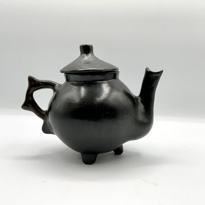 Black Clay Etched Tea Set /ah