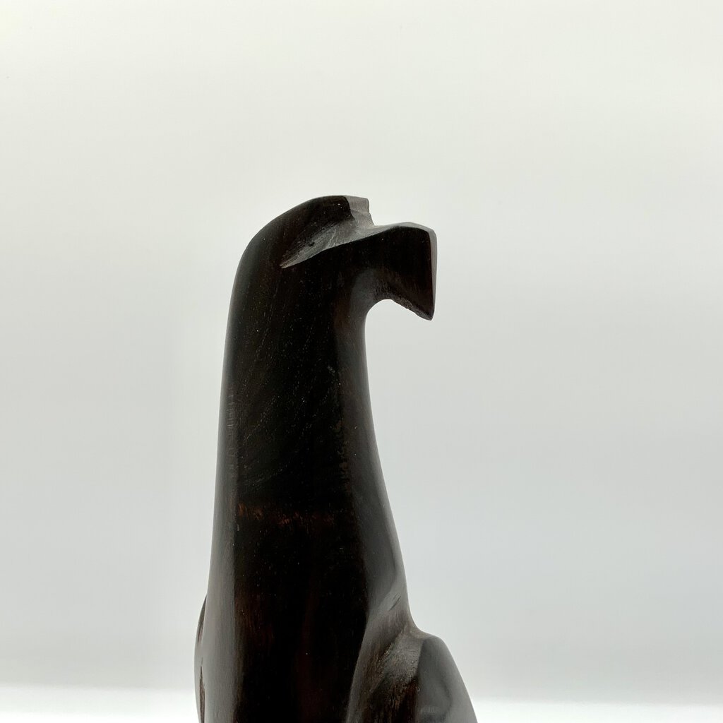 Vintage Wooden Carved Birds Dark Stain Sculpture /ah