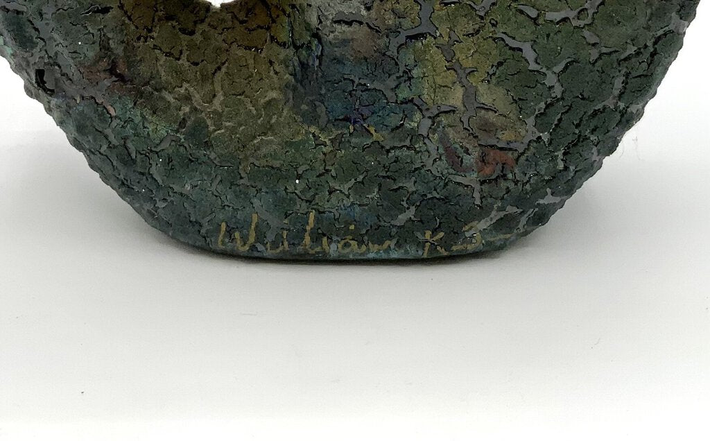 William KJ Lava Glaze Raku Art Pottery Vase /ah