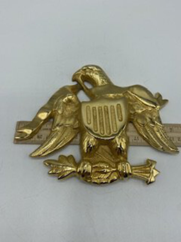 Solid Brass American Eagle w/Shield & Arrows Plaque /ro